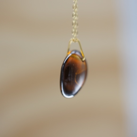 1942 Don Julio Tequila Glass Necklace Heart Recycled Sustainable Gold Seaglass - Picture 5 of 8